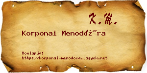 Korponai Menodóra névjegykártya